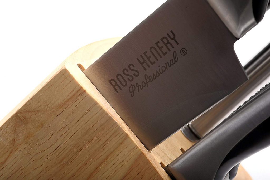 Stylish Solid Oak Kitchen Knife Block Set Ross Henery Knives