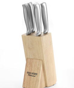 Eclipse Chef's 5 Piece Knife Set In Oak Wooden Block